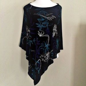 SOLD! Chico's Floral Poncho Kimono Tunic OS